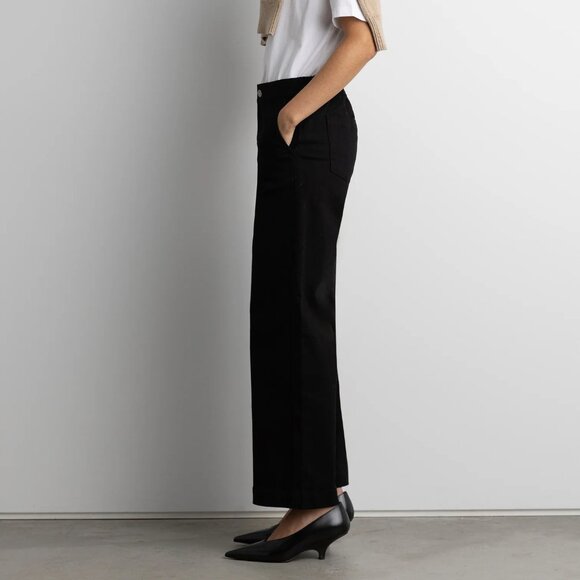 CROPPED LENGTH TWILL WIDE LEG PANT - Picture 2 of 3
